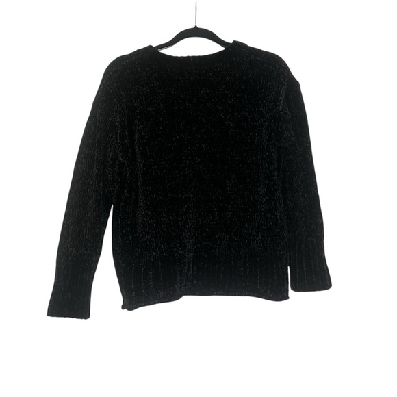 Cynthia Rowley Velour Variegated Sweater Black Size Small - Picture 2 of 8